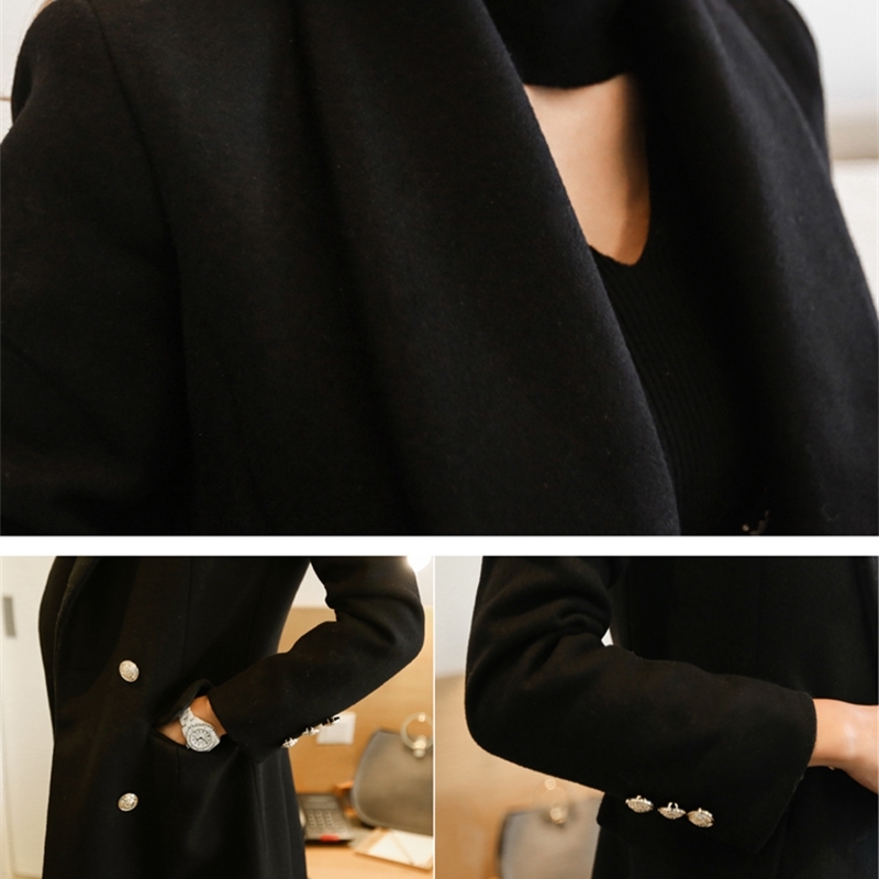 Winter Korean Two-Piece Set Women's Cape Cloak Coat + Elegant Office OL Notched Double-Breasted Dresses Suit 210519
