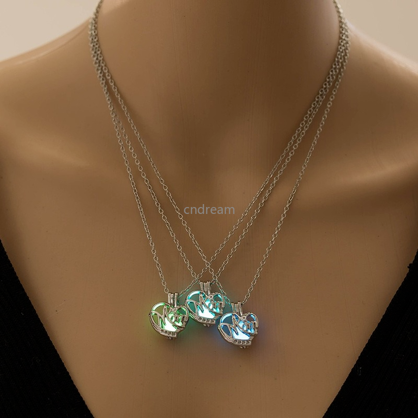 Night Glow In The Dark Heart Mom Necklace Blue Green Fluorescence Locket Necklaces Cage Pendant for Women Girls Luminous Fashion Jewelry Will and Sandy
Night Glow In The Dark Heart Mom Necklace Blue Green Fluorescence Locket Necklaces Cage Pendant for Women Girls Luminous Fashion Jewelry Will and Sandy