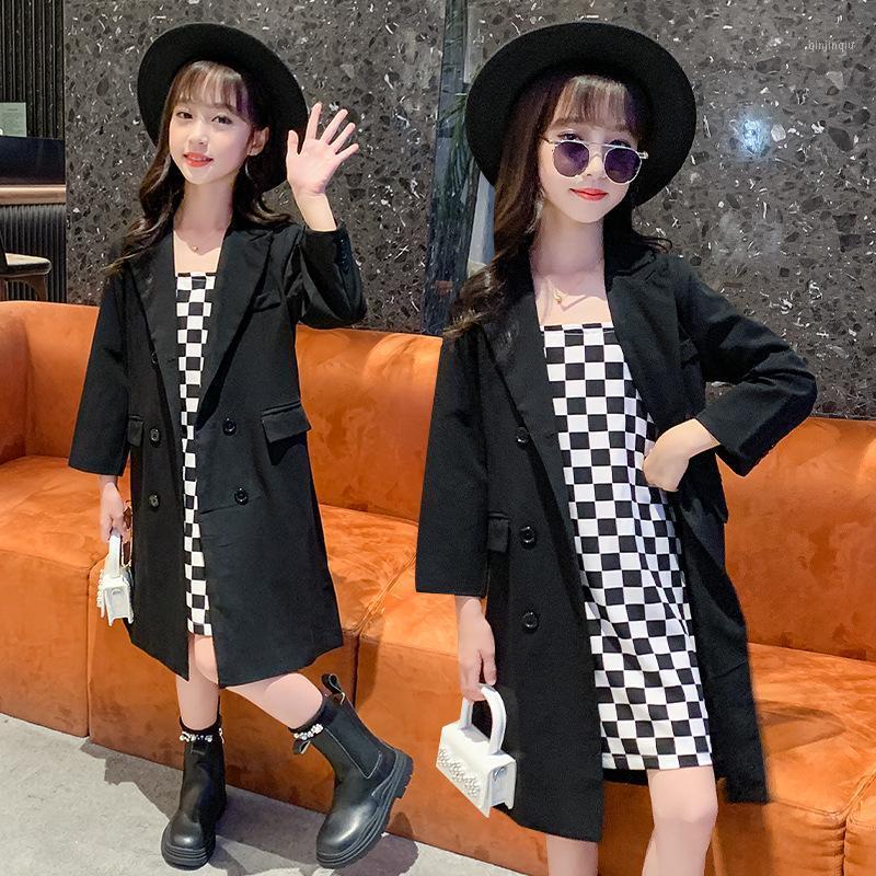 Coat 2021 Autumn Teenage Girl Trench With Suspender Dress 2 Piece Full Sleeve Fashion Black Long Jackets For Kids, Blue;gray
Coat 2021 Autumn Teenage Girl Trench With Suspender Dress 2 Piece Full Sleeve Fashion Black Long Jackets For Kids, Blue;gray