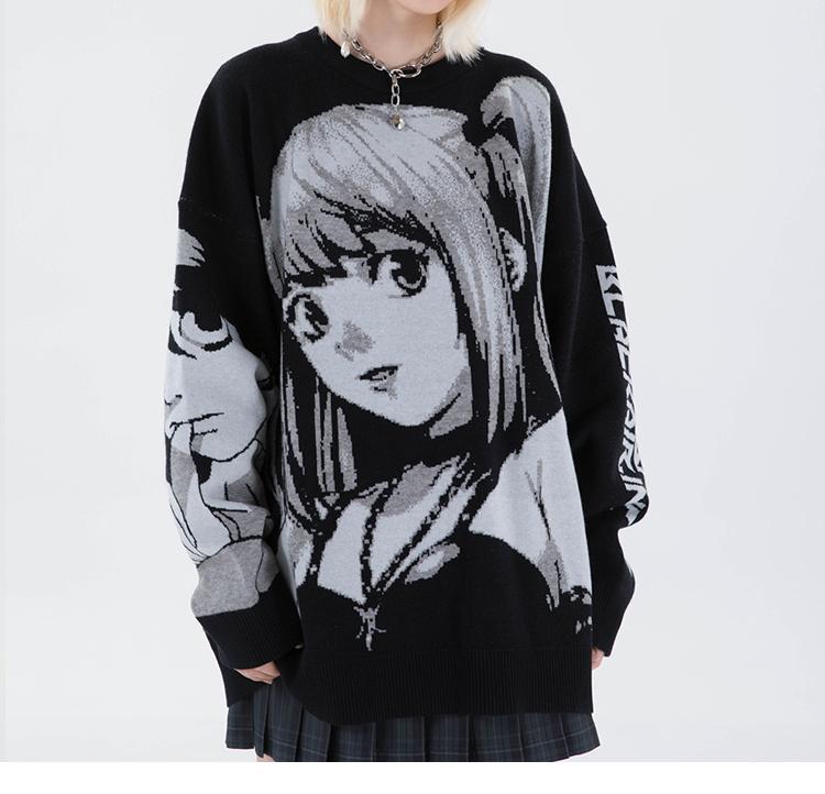 Men's Sweaters 2021 Hip Hop Streetwear Vintage Style Harajuku SweaterAnime Girl Knitted Death Note Sweater Pullover, White;black
Men's Sweaters 2021 Hip Hop Streetwear Vintage Style Harajuku SweaterAnime Girl Knitted Death Note Sweater Pullover, White;black