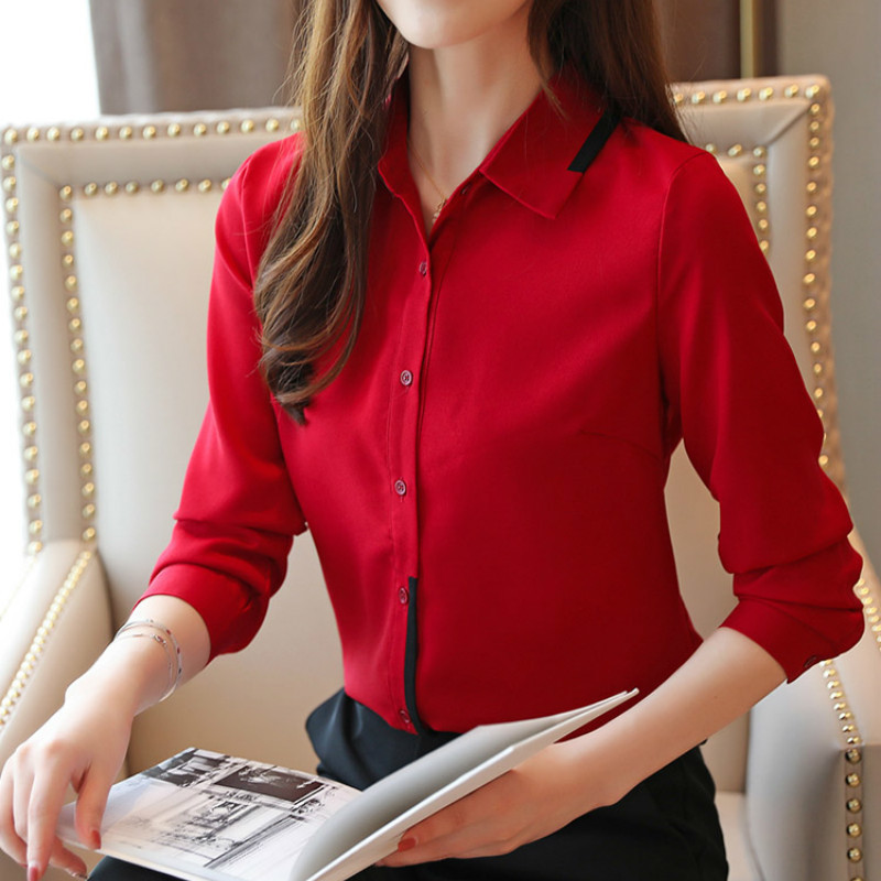 blouses woman ladies tops and camisa mujer manga larga blusa feminina long sleeve chiffon office shirts 6953 50 210427