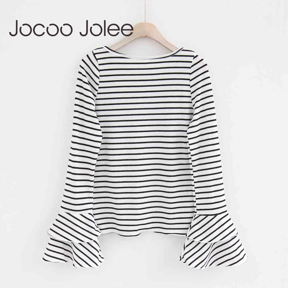 Fashion Striped Sweaters O Neck Rutterfly Sleeve Knitted Autumn & Winter Woman Sweater Knitting Pullovers 210428