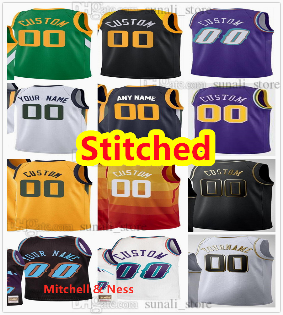 Stitched Basketball Jersey Donovan 45 Mitchell Rudy 27 Gobert 00 Clarkson Mike 11 Conley Bojan 44 Bogdanovic Joe 2 Ingles Hassan Whiteside Eric Paschall Embroidery, Purple