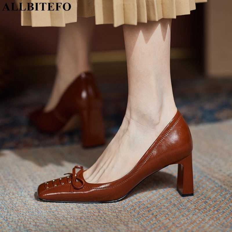ALLBITEFO sexy high heels genuine leather square toe office ladies shoes bowtie thick heels women shoes women heels shoes 210611, As picture
ALLBITEFO sexy high heels genuine leather square toe office ladies shoes bowtie thick heels women shoes women heels shoes 210611, As picture