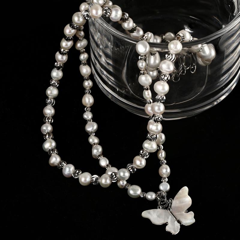 Pendant Necklaces Luxury Niche Romantic Freshwater Pearl Shell Butterfly Double Necklace Temperament Clavicle Chain Woman
Pendant Necklaces Luxury Niche Romantic Freshwater Pearl Shell Butterfly Double Necklace Temperament Clavicle Chain Woman