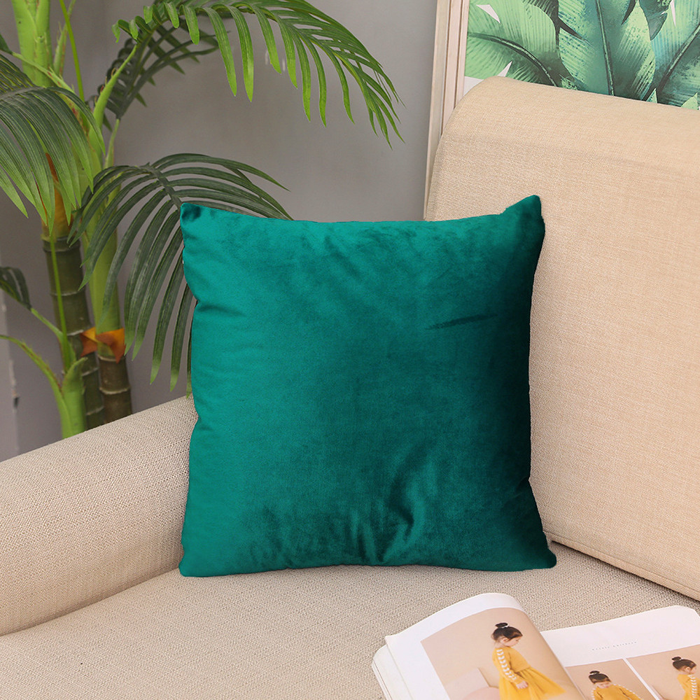 12 Colors High Quality Velvet Solid Square Pillow With Pillowcase Soft Home Hotel Sofa Pillow Ins Style Comfort Touch