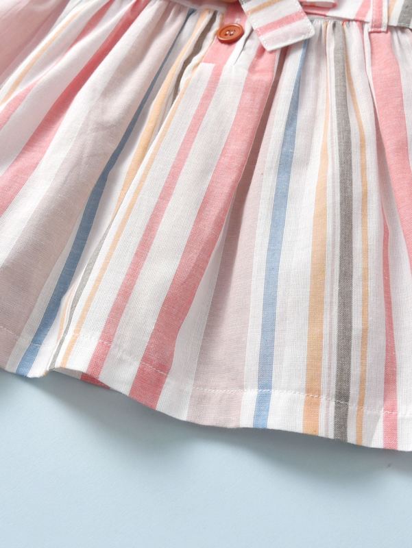 Baby Girl Bow Front Stripe Cami Dress SHE