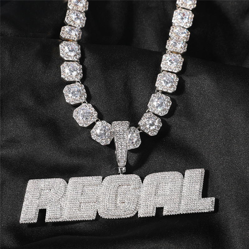 New Fashion Design Custome Name Letter Necklace Gold Plated Bling CZ Letters Custom Name Pendant Necklace With 3mm 24inch Rope Chain for Men Women
New Fashion Design Custome Name Letter Necklace Gold Plated Bling CZ Letters Custom Name Pendant Necklace With 3mm 24inch Rope Chain for Men Women