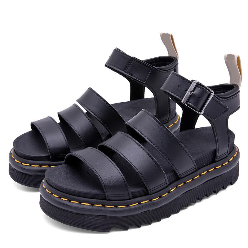 Sandals Female Summer Thick Solde Leather With Buckle Hollow Womens Platform Heels, Black
Sandals Female Summer Thick Solde Leather With Buckle Hollow Womens Platform Heels, Black