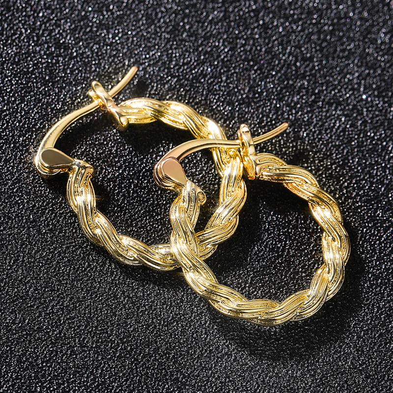 Hoop & Huggie Huitan Fancy Twist Design Earrings For Women Metal Gold Color Luxury Bridal Wedding Engagement Loop Earring Fashion Jewelry
Hoop & Huggie Huitan Fancy Twist Design Earrings For Women Metal Gold Color Luxury Bridal Wedding Engagement Loop Earring Fashion Jewelry