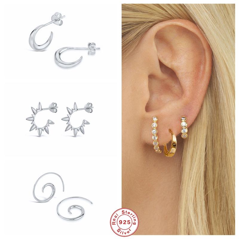 Hoop & Huggie GS 925 Sterling Silver C Shape Rivet Gold Earrings For Women Moon Circle Accessory Rock Punk Jewelry Gift
Hoop & Huggie GS 925 Sterling Silver C Shape Rivet Gold Earrings For Women Moon Circle Accessory Rock Punk Jewelry Gift