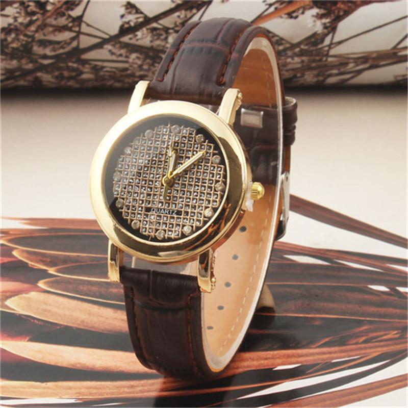Montre-bracelet Top Retro Pu En Cuir Montre Golden Panneau Montre-Bracelet À Quartz Scolaire Scolaire Entreprise Montre Uhr heure