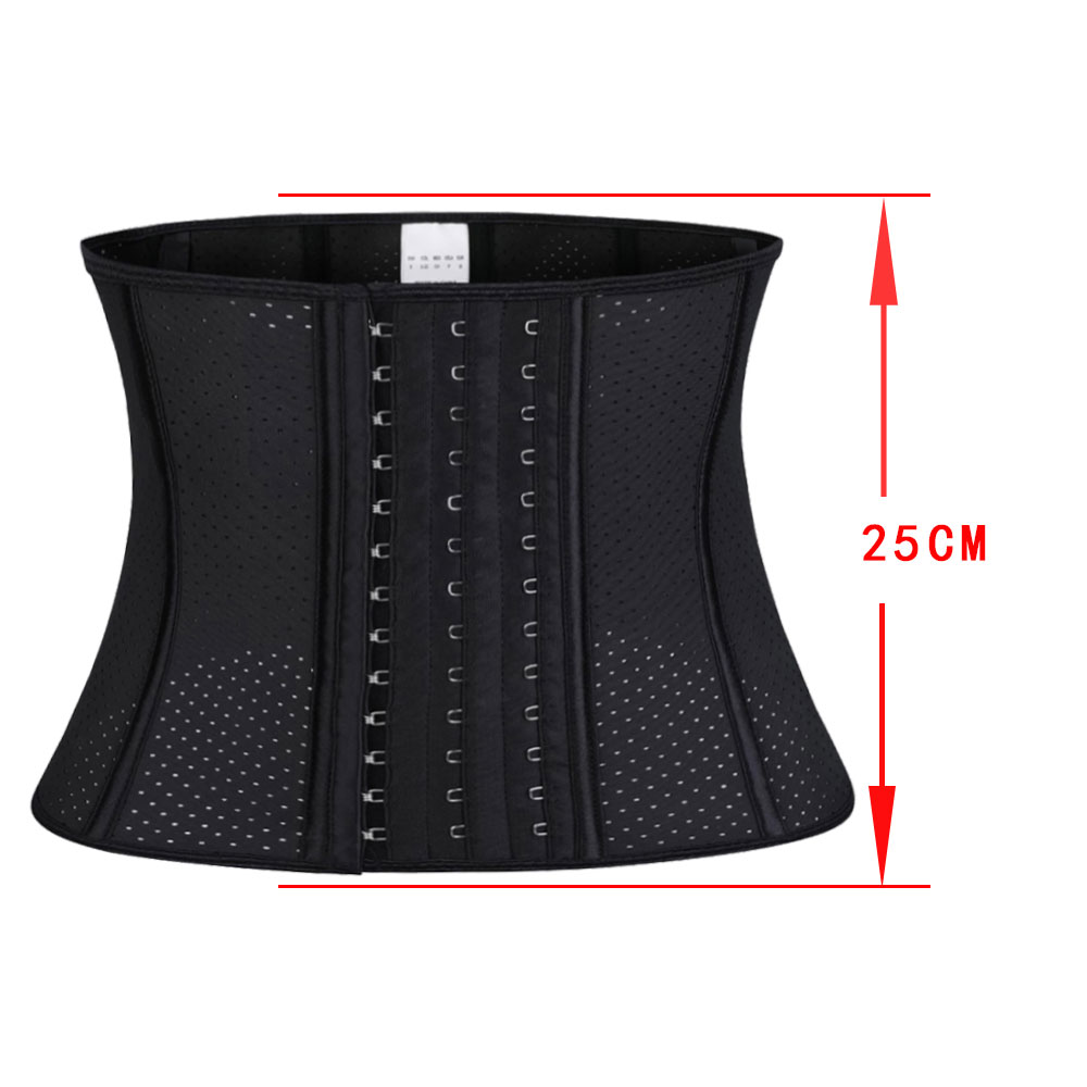 25cm Short Breathable Latex Waist Trainer Cincher Corset Shaper Tummy Control Underbust Corsets and Bustiers 9048