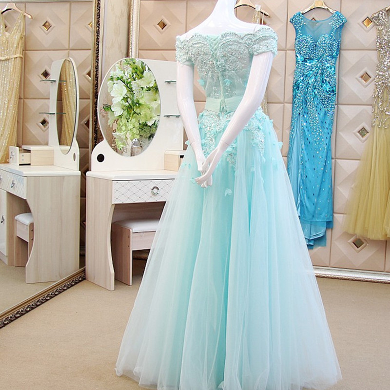 The Shoulder Off Mermaid Long Dresses Tulle Appliques Beaded Custom Made Formal Evening Gowns Prom Party Wear 19