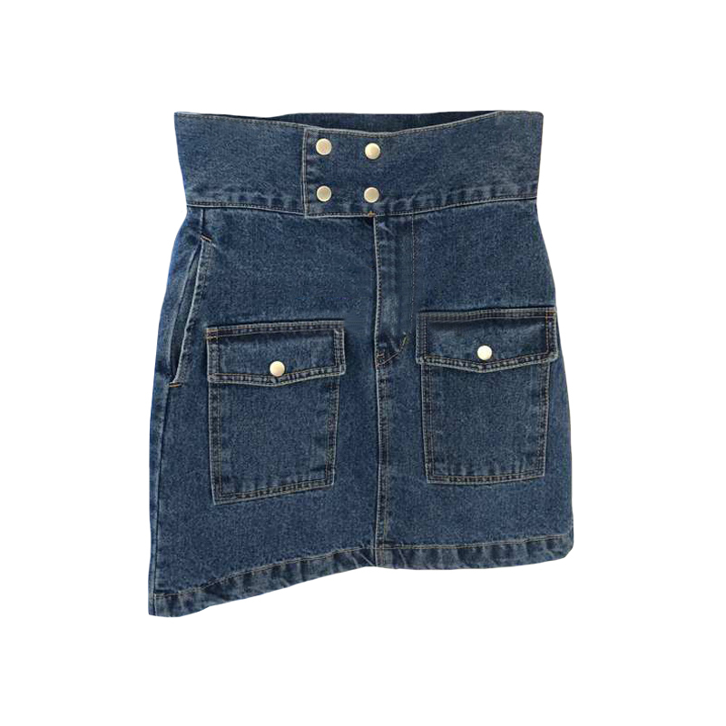 Nomikuma Korean Double Breatsed High Waist Jeans Skirt Autumn New Women Demin Skirts Sexy Elegant Jean Faldas Mujer 6C545 210427