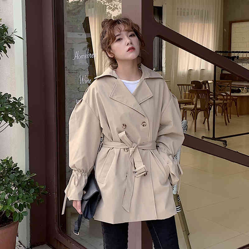 women's trench coats korean girl-style trench coat with a line-a bow, loose long sleeve double-style double-breasted autumn sm7l, Tan;black
women's trench coats korean girl-style trench coat with a line-a bow, loose long sleeve double-style double-breasted autumn sm7l, Tan;black