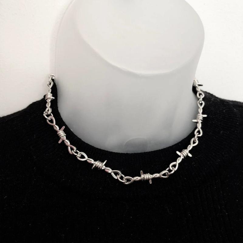 Chains Punk Style Barbed Wire Choker Stainless Steel Necklace Hip-Hop Women's Accessories Gothic Mens Jewellery Unisex 2021 Gifts
Chains Punk Style Barbed Wire Choker Stainless Steel Necklace Hip-Hop Women's Accessories Gothic Mens Jewellery Unisex 2021 Gifts