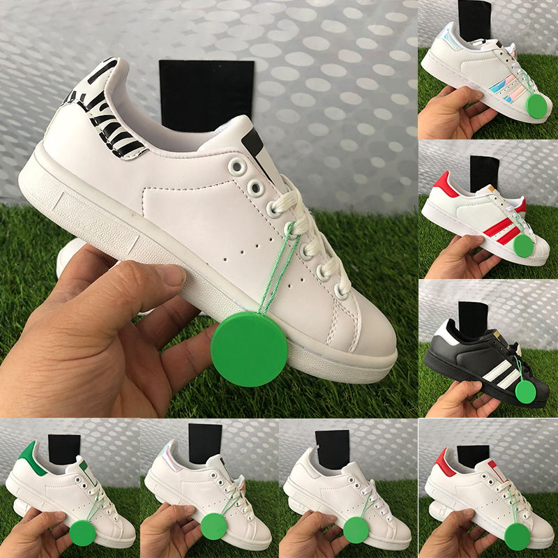 Image of 2021 Stan Smith men casual Shoes white zebra metallic silver pink foundation Black university red green Mens sneakers women trainers US 5-11