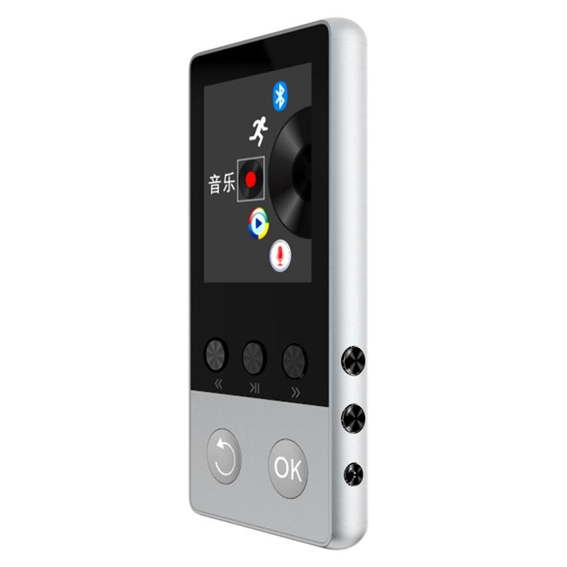 & MP4 Players Metal MP3 Player Bluetooth Portable O Lossless HiFi Music Sports Walkman With FM Radio,Voice Recorder, (Sil