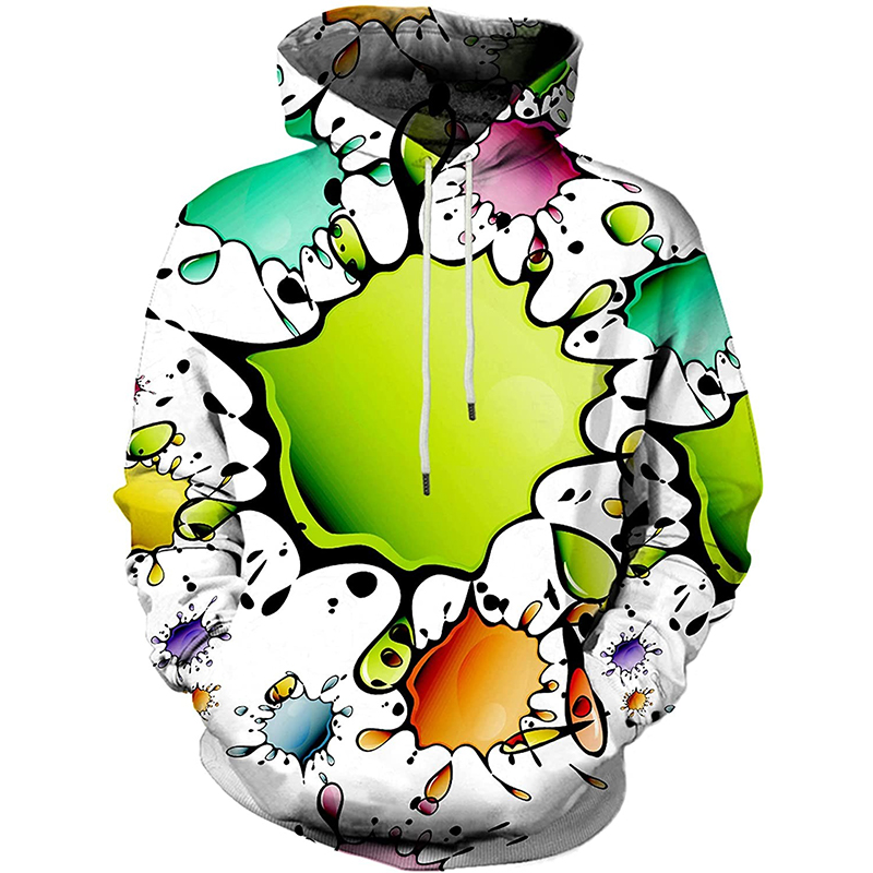 Explosion 3D printing hoodie visual impact party top punk goth round neck high quality American sweater hoodie, Black 
Explosion 3D printing hoodie visual impact party top punk goth round neck high quality American sweater hoodie, Black