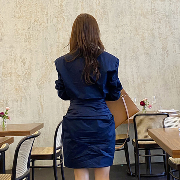 fashion Autumn Office OL Shirt Dress Women Vintage Lapel Long Sleeve High waist casual slim Dresses Female 210519