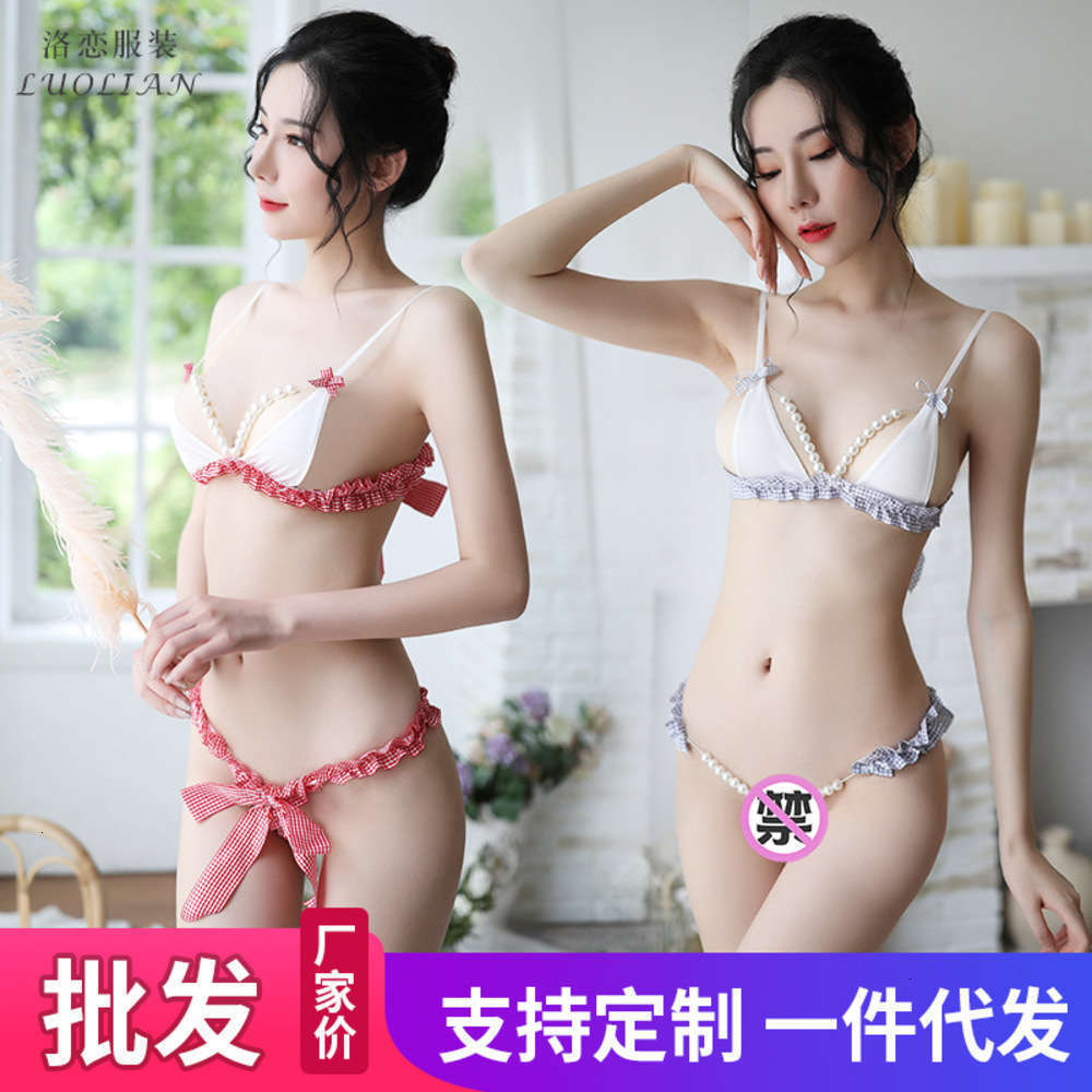 thong three-point pearl chain Sexy lace massage underwear temptation set, Black;white
thong three-point pearl chain Sexy lace massage underwear temptation set, Black;white
