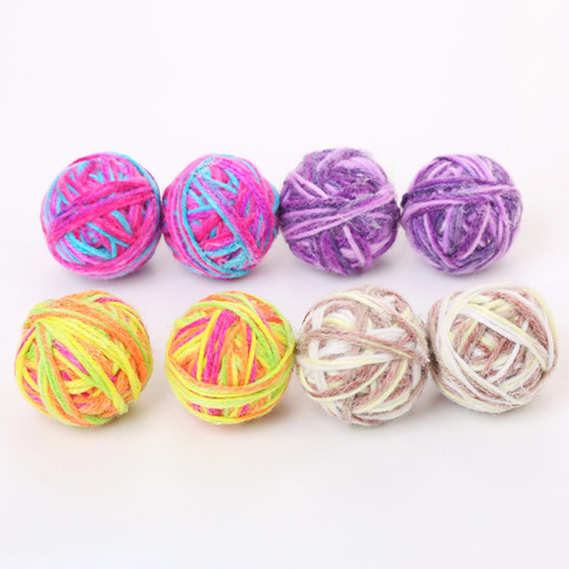 1Pcs Grinding Claw Toy Random Color Interactive Toys Wool 4CM Funny Cat Ball Pet Supplies