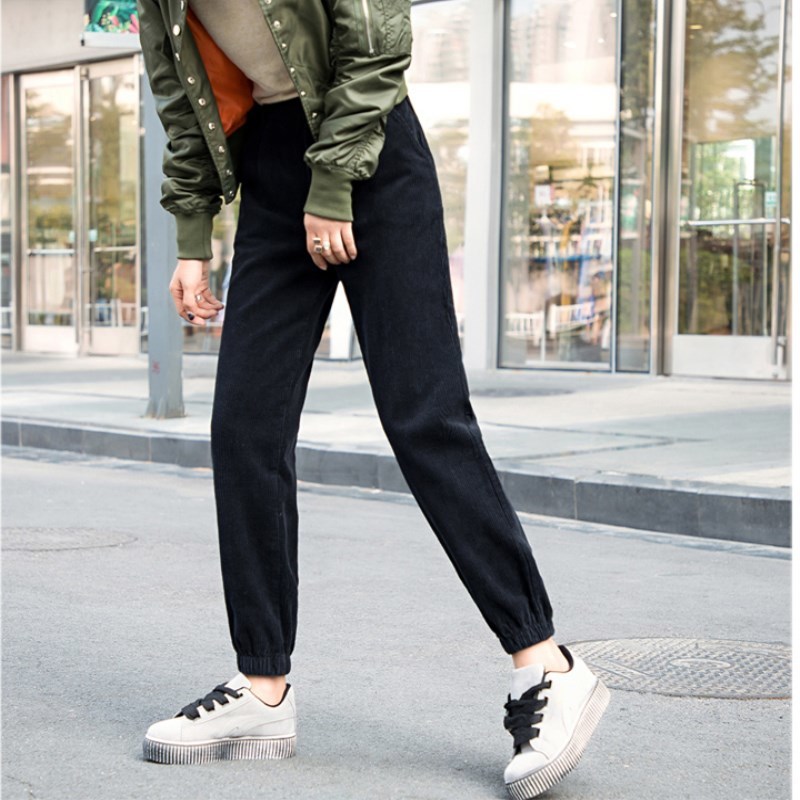 Plus Size Harem Pants Women Autumn and Winter Fashion Corduroy High Waist Trousers Female Ladies Long 7288 50 210506