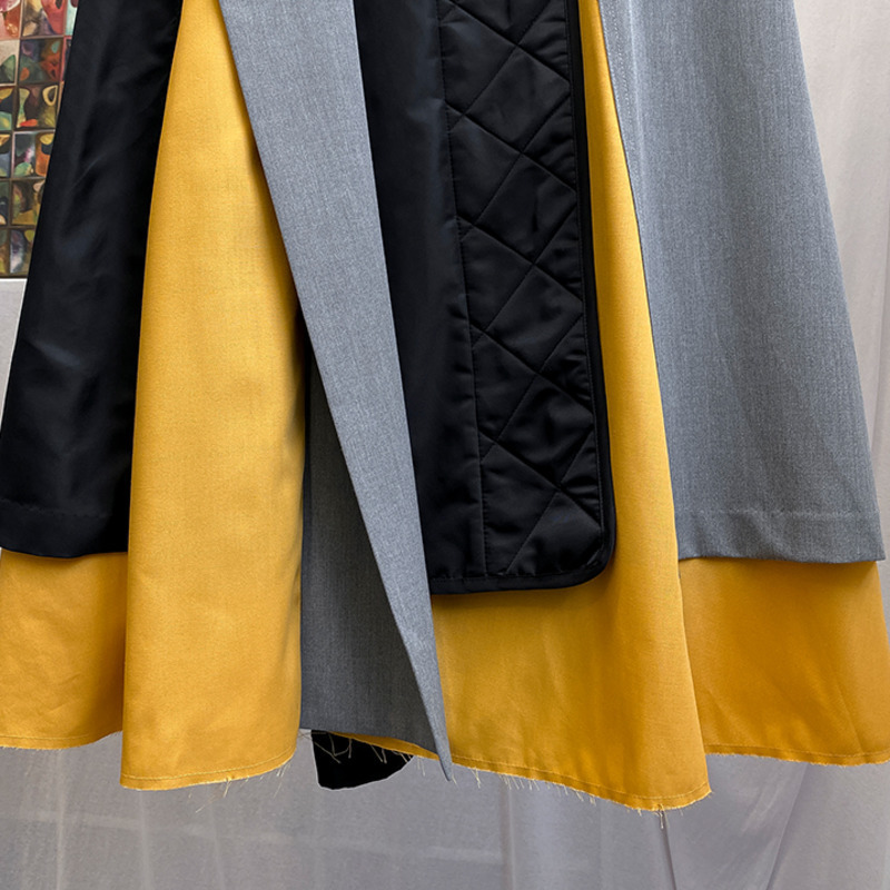 VGH Patchwork Hit Color Skirt For Women High Waist Asymmetrical Loose Large Size Streetwear Skirts Female Fashion New Style 210421