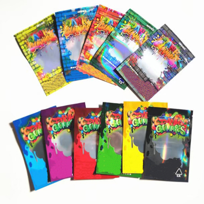 Hologram 500MG Dank Gummies bag Packaging Worms Edibles Bears Cubes Gummy bags Smell Proof Mylar
Hologram 500MG Dank Gummies bag Packaging Worms Edibles Bears Cubes Gummy bags Smell Proof Mylar