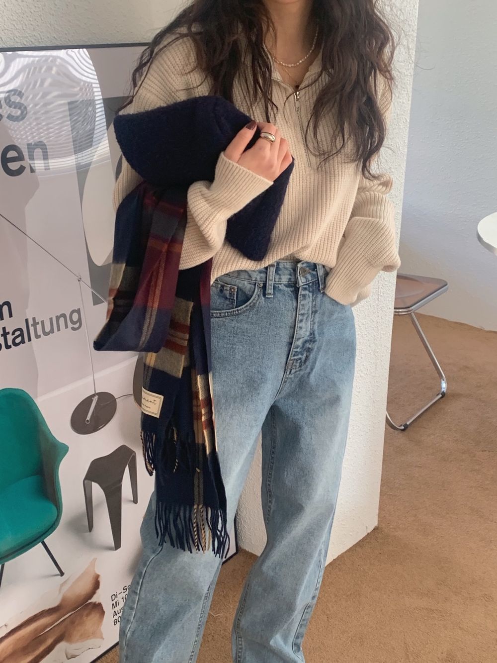 High Waist Denim Wide Leg Pants Jeans Women Blue Casual Fashion Zip-up Straight Fulll-length Trousers Korean Ladies 210514