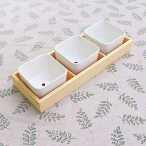 3 Grids Flower Pots Box Tray Wooden Succulent Plant Fleshy Flowerpot Containers Home Decor RRD6905 Free shipping