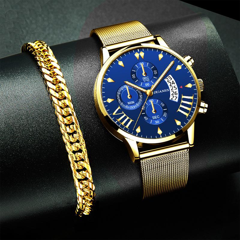 Wristwatches 2021 Fashion Mens Bracelets Watches Luxury Stainless Steel Mesh Belt Quartz Watch Men Business Casual Clock Relogio Masculino, Slivery;brown
Wristwatches 2021 Fashion Mens Bracelets Watches Luxury Stainless Steel Mesh Belt Quartz Watch Men Business Casual Clock Relogio Masculino, Slivery;brown