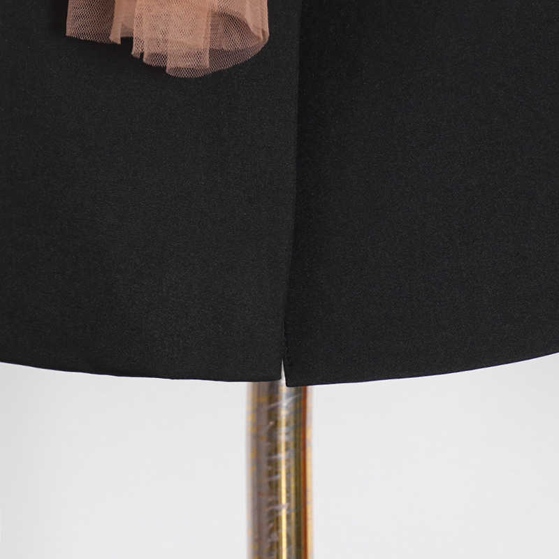 TWOTYLE Casual Hollow Out Blazer For Women Notched Long Sleeve Patchwork Mesh Hit Color Blazers Female Fashion 210930