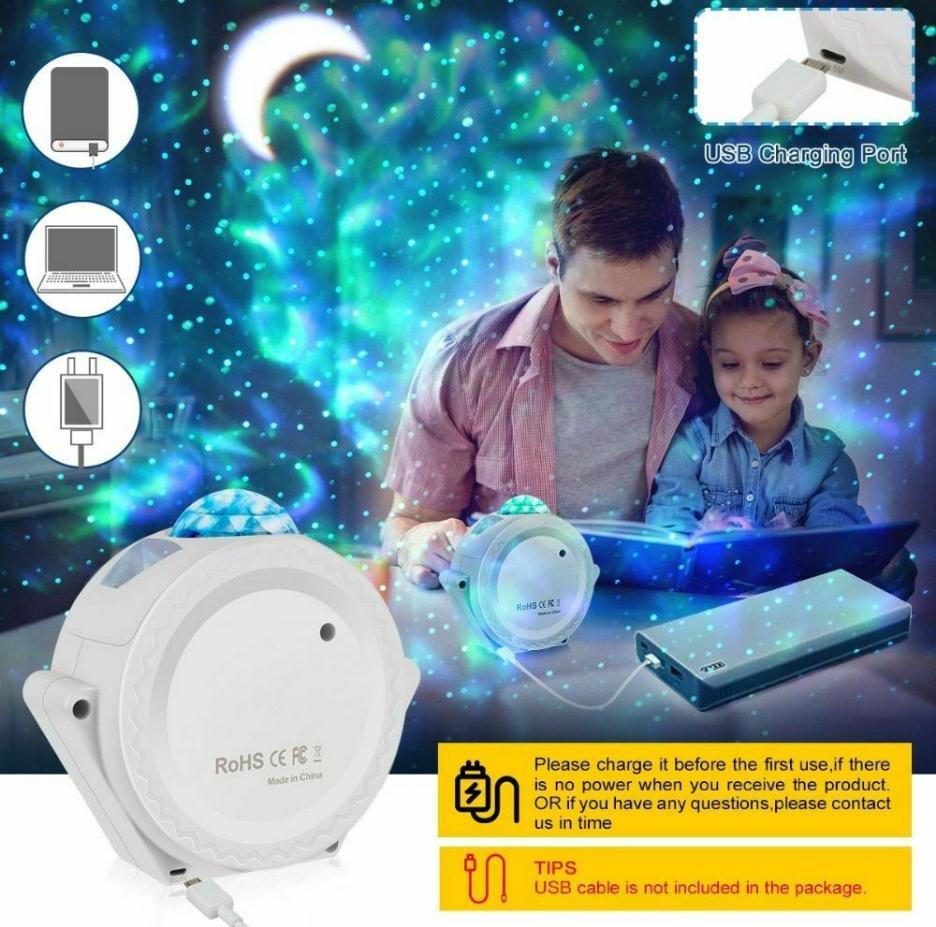 Star Projector Night Light Galaxy Projector Light Smart Life Work with Alexa Home Ocean Wave Night Sky Projector Star Lights for Party& Kids