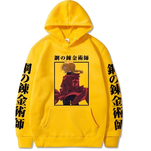 Fullmetal Alchemist Anime Hoodie Fashion Long Sleeve Casual Loose Print Man and Woman Cloth Y0809