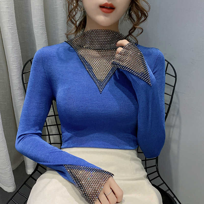 Fashion Woman Blouses Hollow Mesh Turtleneck Blouse Women Tops Long Sleeve Blouse Women Blusas Womens Tops And Blouses C460 210602, Black
Fashion Woman Blouses Hollow Mesh Turtleneck Blouse Women Tops Long Sleeve Blouse Women Blusas Womens Tops And Blouses C460 210602, Black