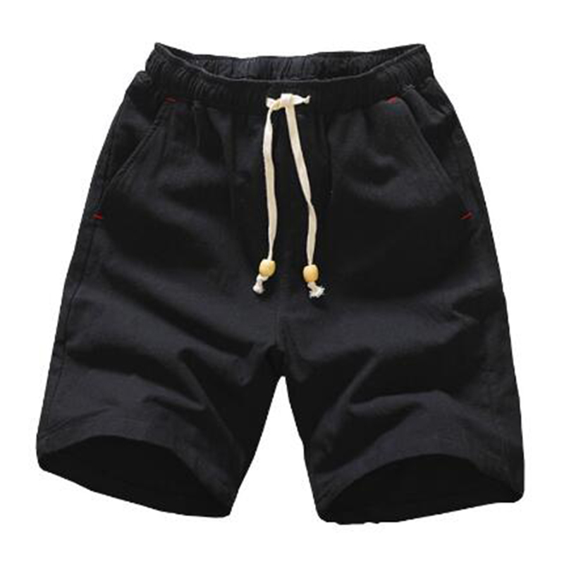 Summer Chinese Style Shorts Men Casual Beach Shorts Cotton Solid Drawstring Waist Bermuda Shorts Men Plus Size 4XL 5XL 210322
