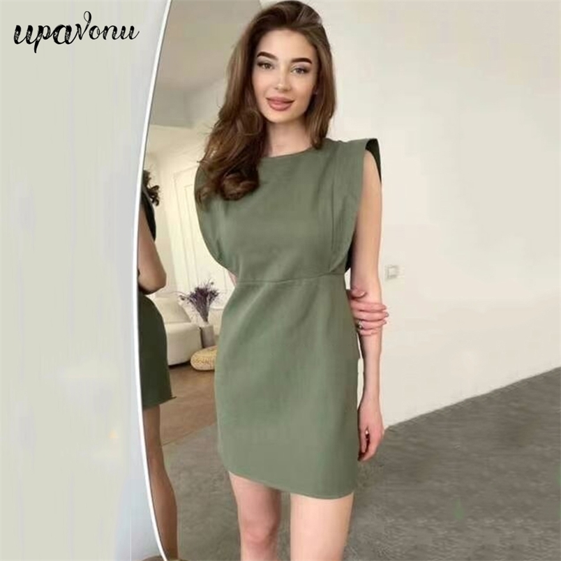 Free Summer Casual Dress Women's O-Neck Ruffle Sleeveless Bodycon Mini Club Evening Party Vestidos 210524