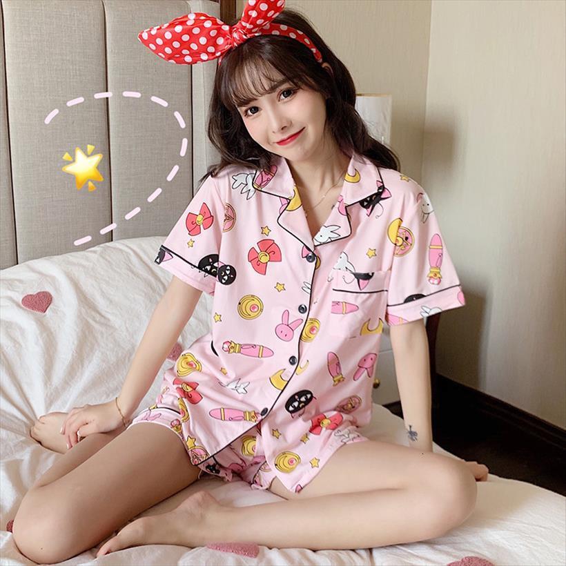 cute sailor moon pajamas womens sleepwears set summer short sleeve casual kawaii pink princess style lapel cardigan female sleepwear, Black;red
cute sailor moon pajamas womens sleepwears set summer short sleeve casual kawaii pink princess style lapel cardigan female sleepwear, Black;red