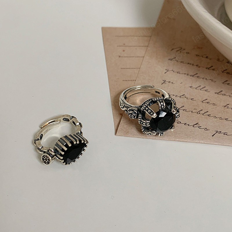 2021 Elegant Love Engagement Rings Fashion Vintage Punk Water Drop Geometric Ring Party Jewelry Gifts For Women Girls