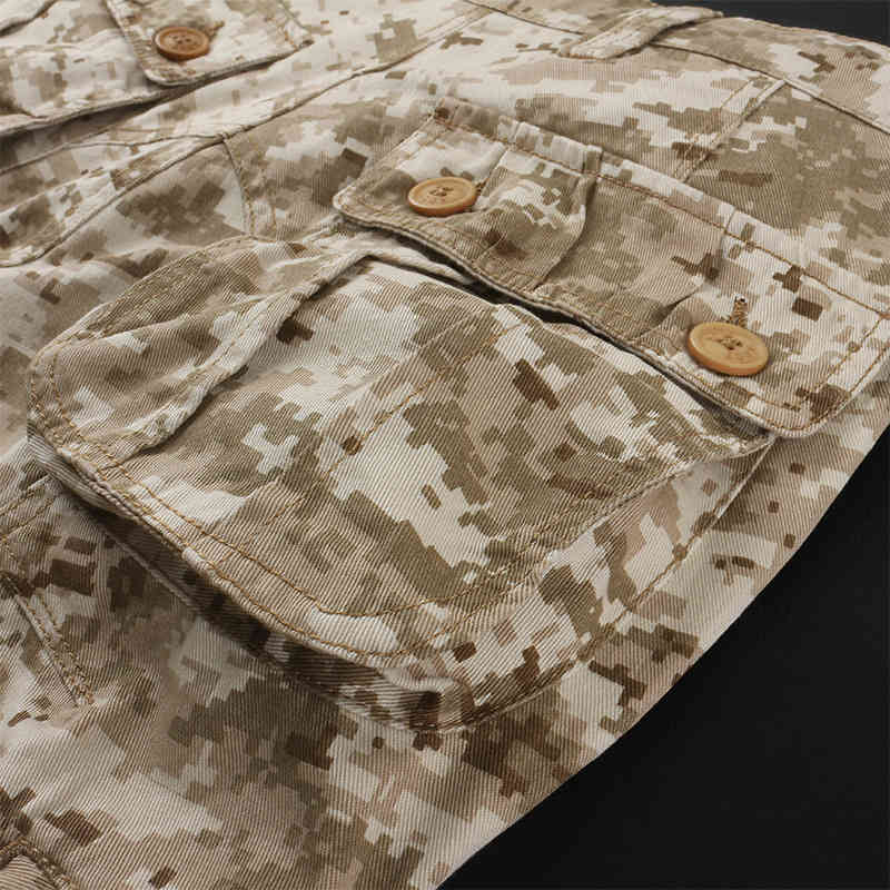 Camouflage Pants Fashion Mens Camo Cargo Pants High Quality Cotton Army Long Straight Fit Trousers Male Desert Camo Joggers Men 210518