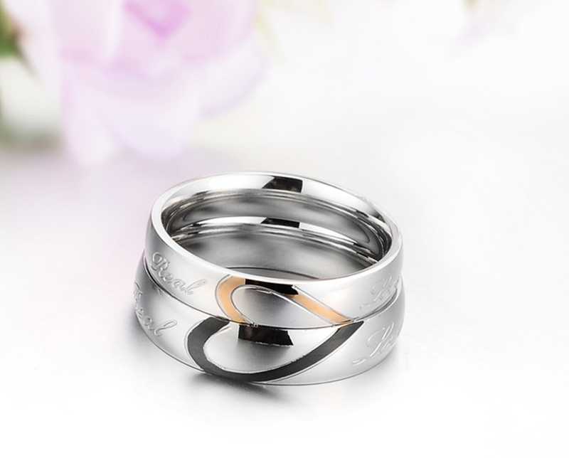 Titanium Steel Love Couple Rings for Men Women Ring Anniversairy Wedding Jewelry Valentine's Day Gift Girlfriend Boyfriend High Quality