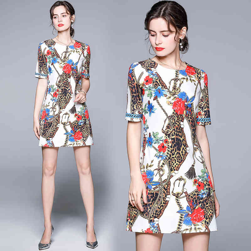 Retro French print short-sleeved small dress female summer casual and thin temperament platycodon skirt 210525, Photo color
Retro French print short-sleeved small dress female summer casual and thin temperament platycodon skirt 210525, Photo color
