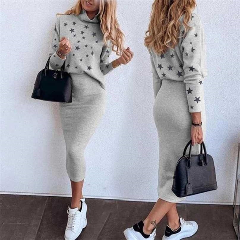 Women Turtleneck Pullover 2 Piece Set With Skirts Star Print Loose Jumper And Bodycon Skirt Ladies Suit Fashion Casual Autumn 211106, Thin watermelon red
Women Turtleneck Pullover 2 Piece Set With Skirts Star Print Loose Jumper And Bodycon Skirt Ladies Suit Fashion Casual Autumn 211106, Thin watermelon red