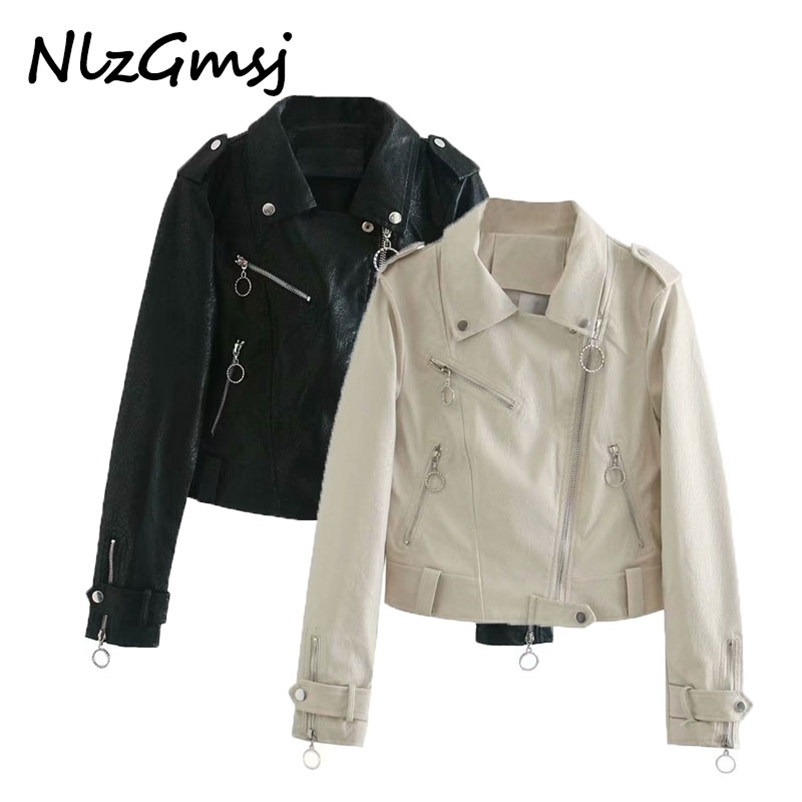 Nlzgmsj Short Faux PU Leather Jacket Autumn Women Slim Motorcycle Biker Coat Zipper Streetwear Mujer En Chaqueta Cuero 210628, As picture
Nlzgmsj Short Faux PU Leather Jacket Autumn Women Slim Motorcycle Biker Coat Zipper Streetwear Mujer En Chaqueta Cuero 210628, As picture
