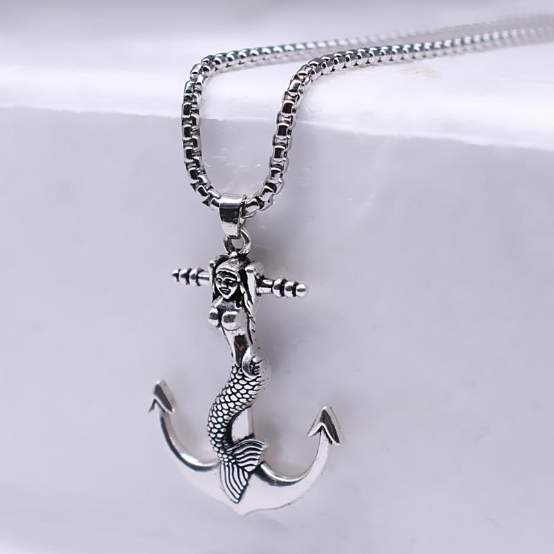Pendant Necklaces Lucky Jewelry Metal Craft Anchor Mermaid Chain Necklace Navy Marine Souvenir Gift Drop
Pendant Necklaces Lucky Jewelry Metal Craft Anchor Mermaid Chain Necklace Navy Marine Souvenir Gift Drop