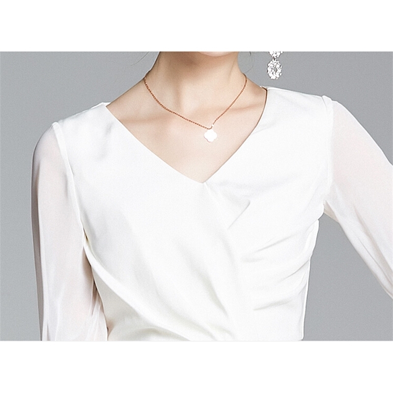 Arrival Fashion Elegant V-Neck Lady Party Dress Women Half Sleeve Ruffle White Mermaid Dresses Vestidos 210520