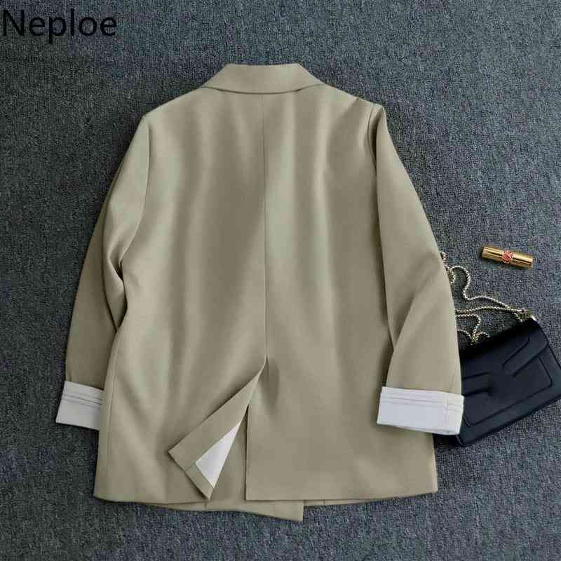 Neploe Woman Jackrts Spring Korean Fashion Coats Double-breasted Casual Office Lady Blazer Temperament Suit Tops Female 210422