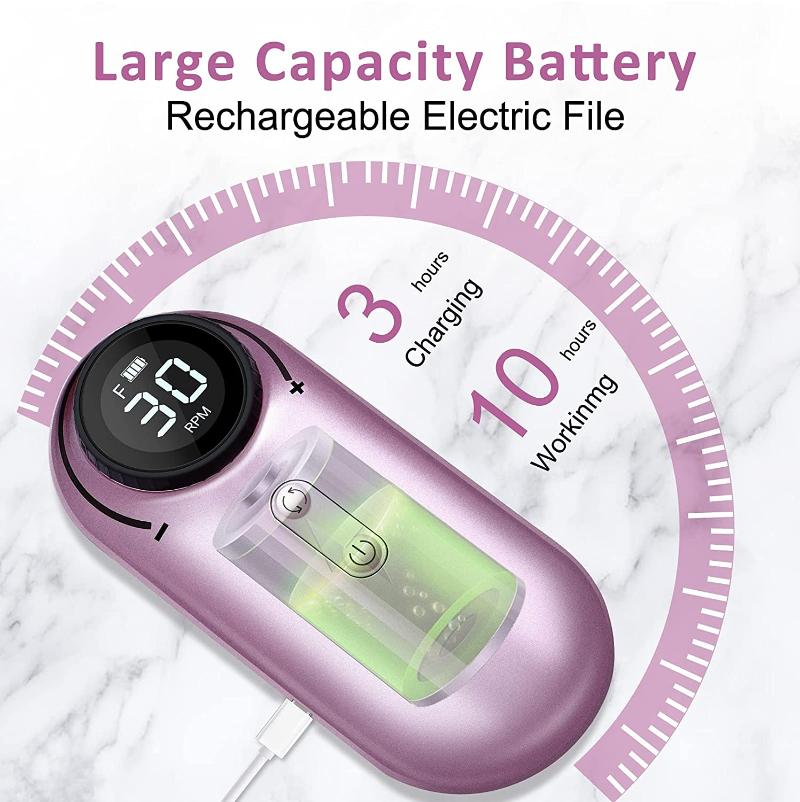 Nail Drill & Accessories Cordless Machine 30000RPM Manicure Pedicure Rechargeable Electric File Acrylic Tools For Salon Home Use